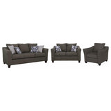 Salizar 3-piece Upholstered Flared Arm Sofa Set Grey - 506021-S3