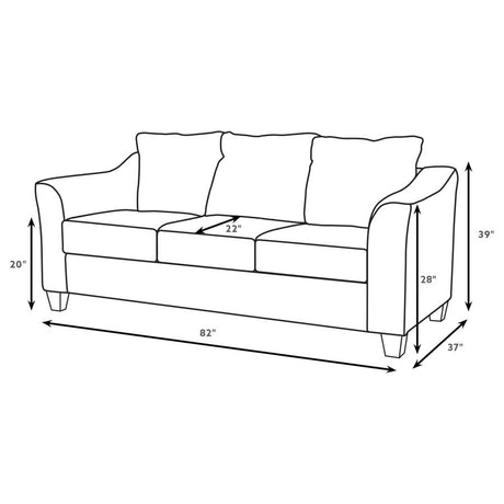 Salizar 3-piece Upholstered Flared Arm Sofa Set Grey - 506021-S3