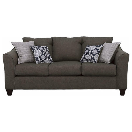 Salizar Upholstered Flared Arm Sofa Charcoal Grey - 506021