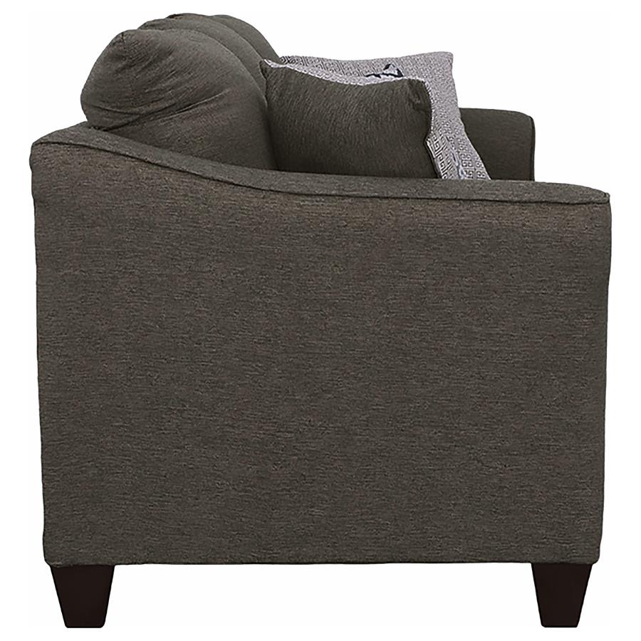 Salizar Upholstered Flared Arm Sofa Charcoal Grey - 506021