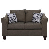Salizar Upholstered Flared Arm Loveseat Charcoal Grey - 506022