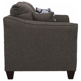 Salizar Upholstered Flared Arm Loveseat Charcoal Grey - 506022