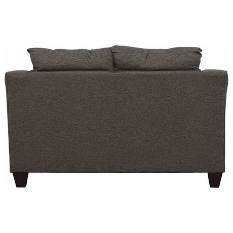 Salizar Upholstered Flared Arm Loveseat Charcoal Grey - 506022