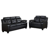 Finley 2-piece Upholstered Padded Arm Tufted Sofa Set Black - 506551-S2
