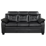 Finley 2-piece Upholstered Padded Arm Tufted Sofa Set Black - 506551-S2