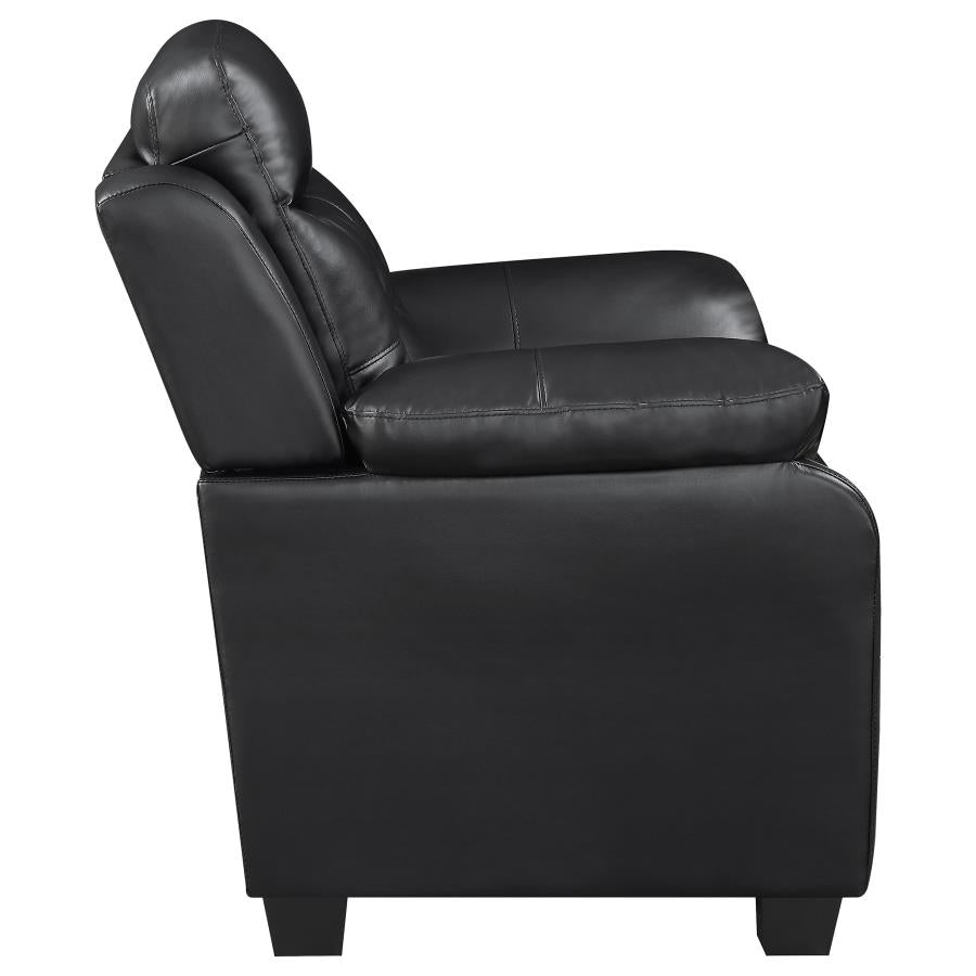 Finley 2-piece Upholstered Padded Arm Tufted Sofa Set Black - 506551-S2