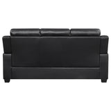 Finley 3-piece Upholstered Padded Arm Tufted Sofa Set Black - 506551-S3