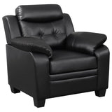 Finley 3-piece Upholstered Padded Arm Tufted Sofa Set Black - 506551-S3