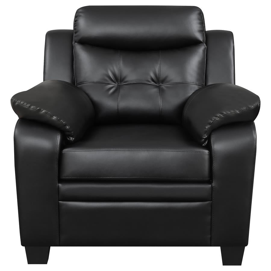 Finley 3-piece Upholstered Padded Arm Tufted Sofa Set Black - 506551-S3