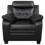 Finley 3-piece Upholstered Padded Arm Tufted Sofa Set Black - 506551-S3