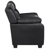 Finley 3-piece Upholstered Padded Arm Tufted Sofa Set Black - 506551-S3