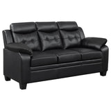 Finley Upholstered Padded Arm Tufted Sofa Black - 506551