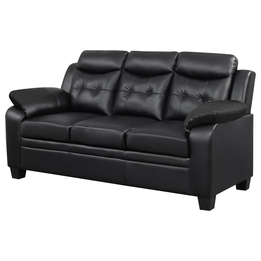 Finley Upholstered Padded Arm Tufted Sofa Black - 506551