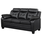 Finley Upholstered Padded Arm Tufted Sofa Black - 506551