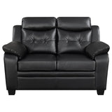 Finley Upholstered Padded Arm Tufted Loveseat Black - 506552