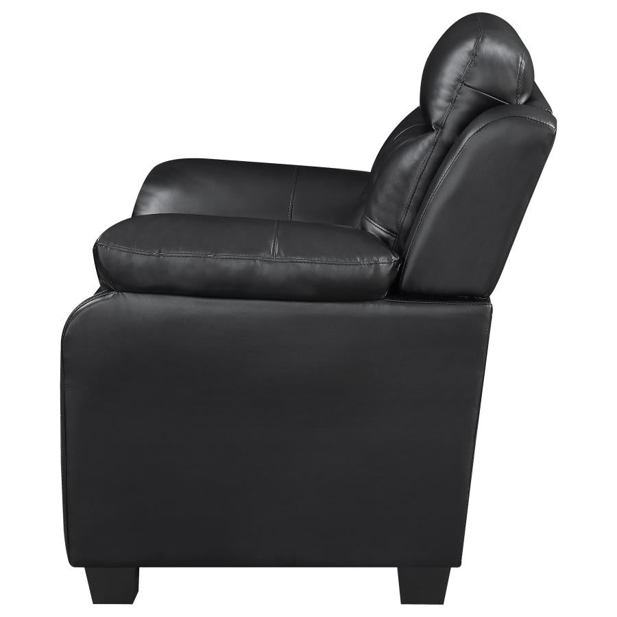 Finley Upholstered Padded Arm Tufted Loveseat Black - 506552