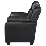 Finley Upholstered Padded Arm Tufted Loveseat Black - 506552