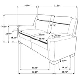 Arabella 3-piece Upholstered Padded Arm Sofa Set Grey - 506591-S3