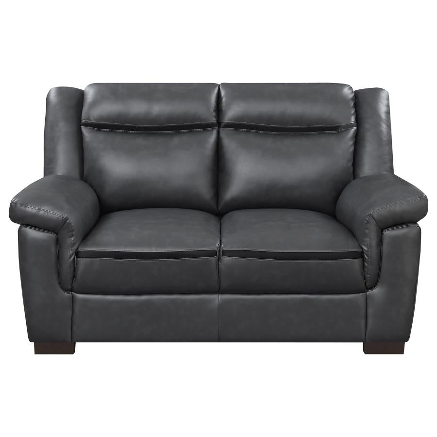 Arabella Upholstered Padded Arm Loveseat Grey - 506592