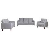 Bowen 3-piece Upholstered Track Arm Tufted Sofa Set Grey - 506781-S3