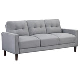 Bowen 3-piece Upholstered Track Arm Tufted Sofa Set Grey - 506781-S3