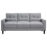 Bowen 3-piece Upholstered Track Arm Tufted Sofa Set Grey - 506781-S3