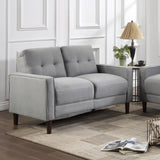 Bowen Upholstered Track Arm Tufted Loveseat Grey - 506782