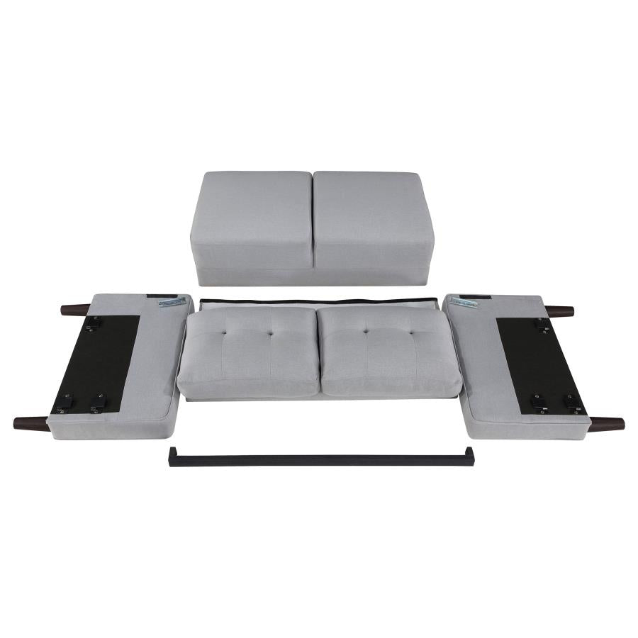 Bowen Upholstered Track Arm Tufted Loveseat Grey - 506782