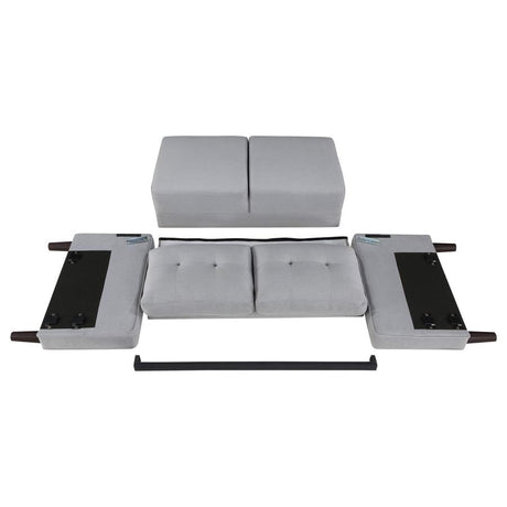 Bowen Upholstered Track Arm Tufted Loveseat Grey - 506782