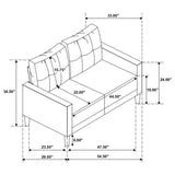 Bowen Upholstered Track Arm Tufted Loveseat Grey - 506782