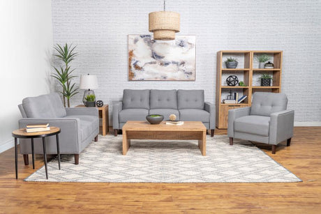 Bowen Upholstered Track Arm Tufted Loveseat Grey - 506782