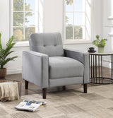Bowen Upholstered Track Arm Tufted Accent Chair Grey - 506783