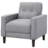 Bowen Upholstered Track Arm Tufted Accent Chair Grey - 506783