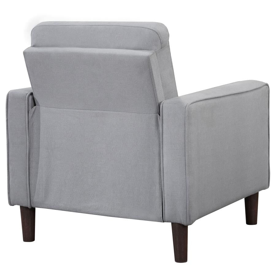 Bowen Upholstered Track Arm Tufted Accent Chair Grey - 506783