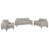 Bowen 3-piece Upholstered Track Arm Tufted Sofa Set Beige - 506785-S3