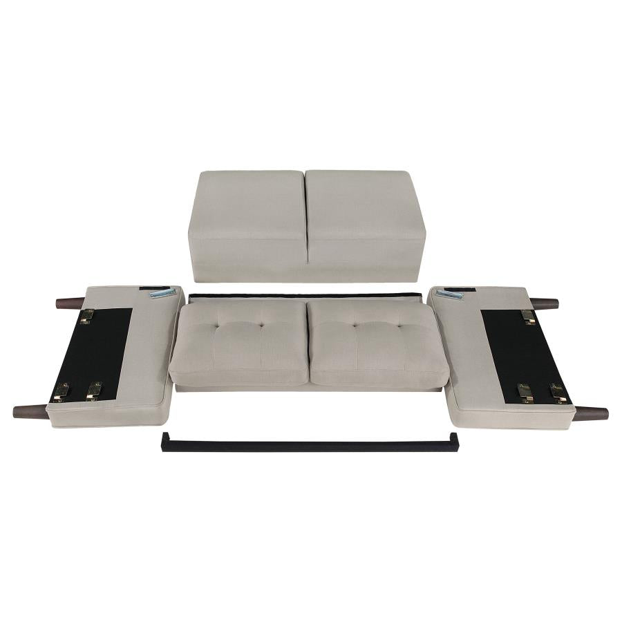 Bowen 3-piece Upholstered Track Arm Tufted Sofa Set Beige - 506785-S3
