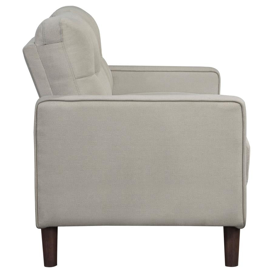 Bowen Upholstered Track Arm Tufted Loveseat Beige - 506786