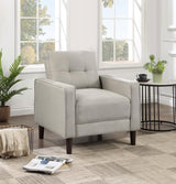 Bowen Upholstered Track Arm Tufted Accent Chair Beige - 506787