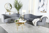 Sophia 2-piece Upholstered Channel Tufted Sofa Set Grey - 506864-S2