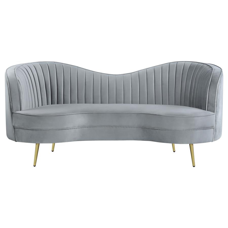 Sophia 2-piece Upholstered Channel Tufted Sofa Set Grey - 506864-S2