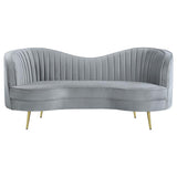 Sophia 2-piece Upholstered Channel Tufted Sofa Set Grey - 506864-S2