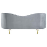 Sophia 2-piece Upholstered Channel Tufted Sofa Set Grey - 506864-S2
