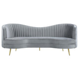Sophia 3-piece Upholstered Channel Tufted Sofa Set Grey - 506864-S3