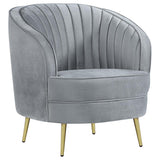 Sophia 3-piece Upholstered Channel Tufted Sofa Set Grey - 506864-S3