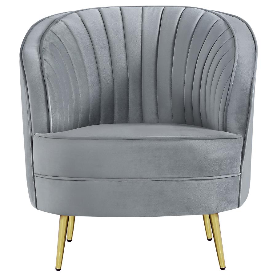Sophia 3-piece Upholstered Channel Tufted Sofa Set Grey - 506864-S3