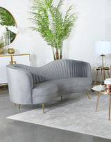 Sophia Upholstered Channel Tufted Sofa Grey - 506864