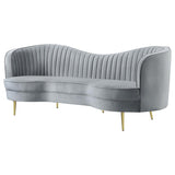 Sophia Upholstered Channel Tufted Sofa Grey - 506864