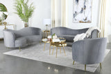 Sophia Upholstered Channel Tufted Sofa Grey - 506864