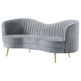 Sophia Upholstered Channel Tufted Loveseat Grey - 506865