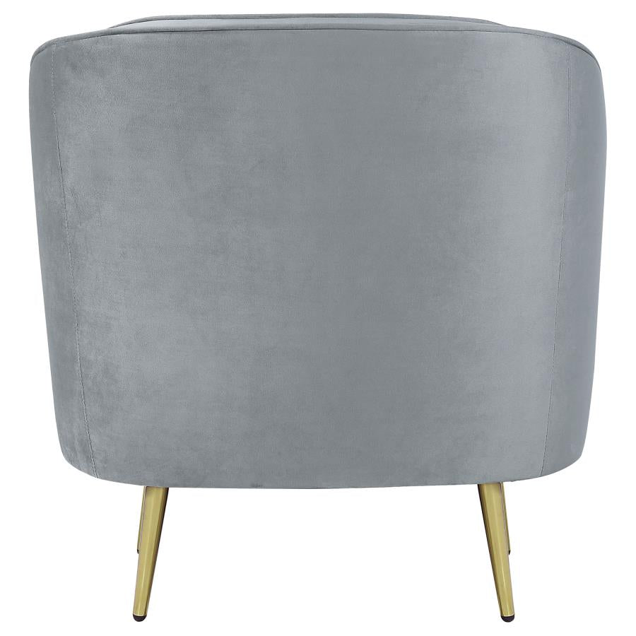 Sophia Upholstered Channel Tufted Barrel Accent Chair Grey - 506866